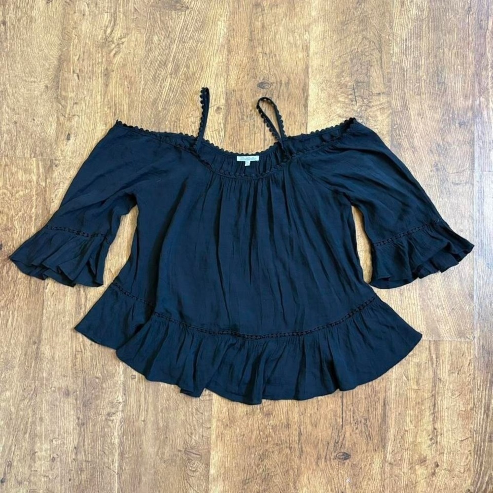 boho black off the shoulder top by Bottlette - Picture 1 of 7